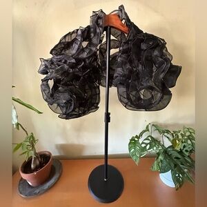 Elegant Black Sheer Scarf